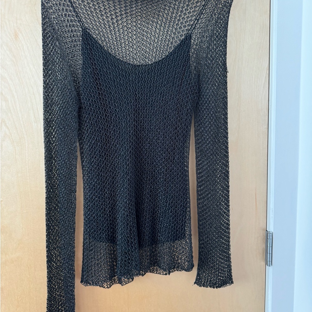 Ralph Lauren Purple Label Vintage limited edition Black Coil blouse and silk